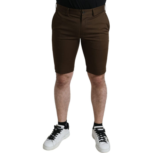 Dolce & Gabbana Chic Brown Bermuda Shorts with Logo Detail Dolce & Gabbana