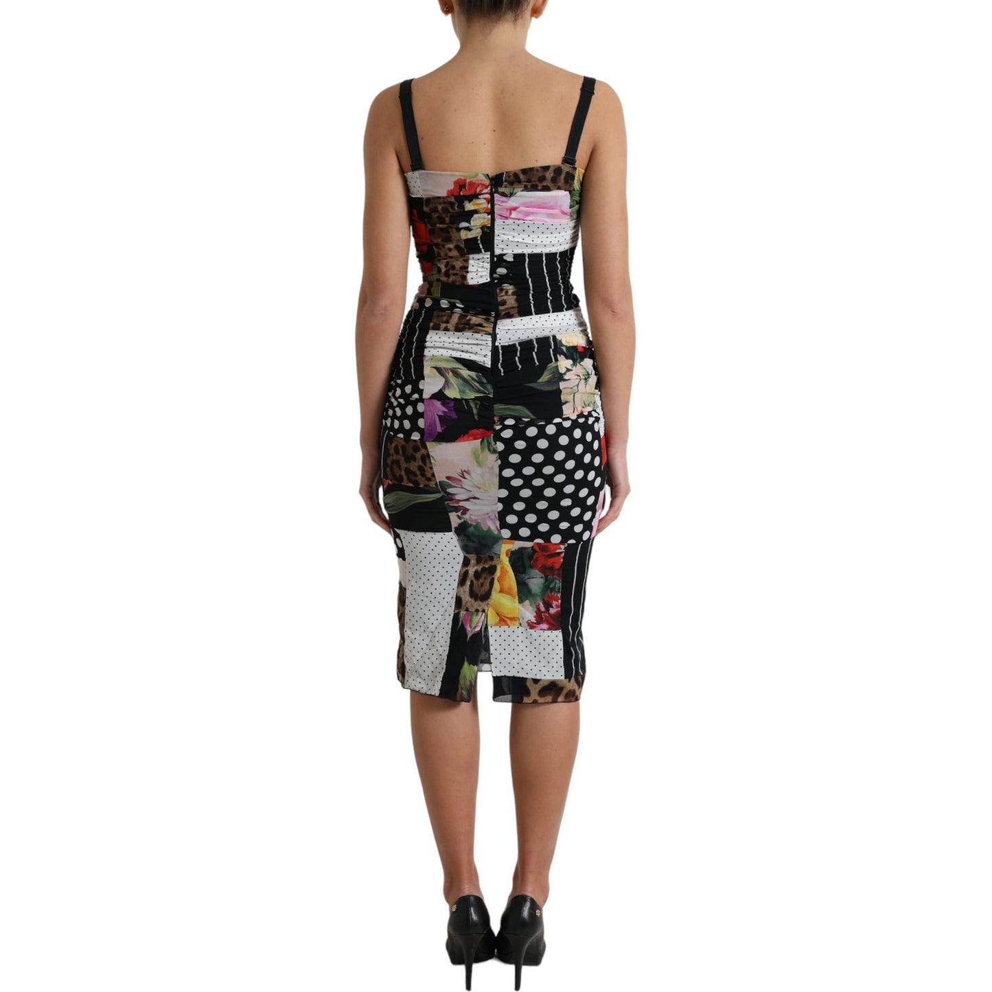 Dolce & Gabbana Elegant Patchwork Silk Midi Dress Dolce & Gabbana