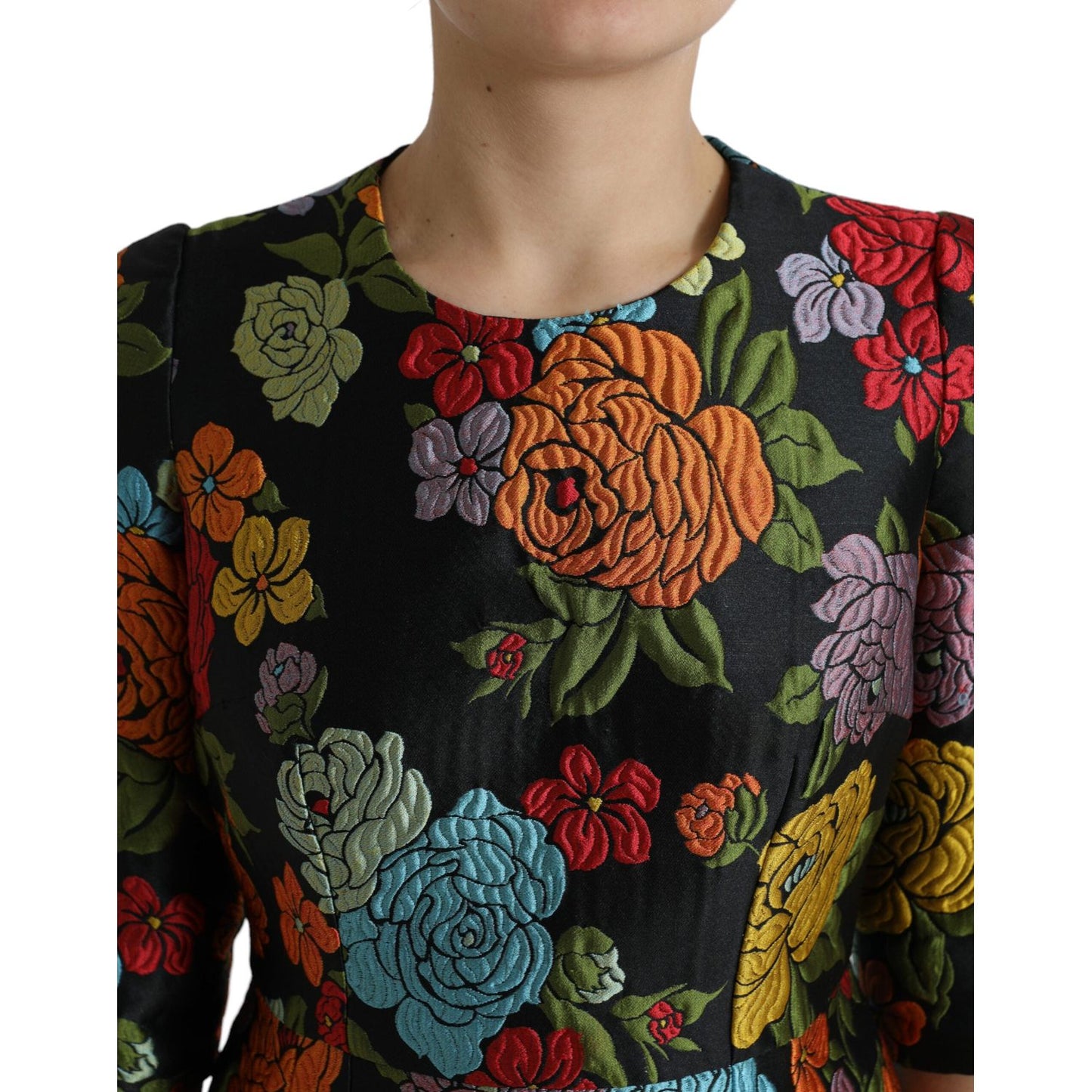 Dolce & Gabbana Elegant Floral Embroidered Pencil Dress Dolce & Gabbana