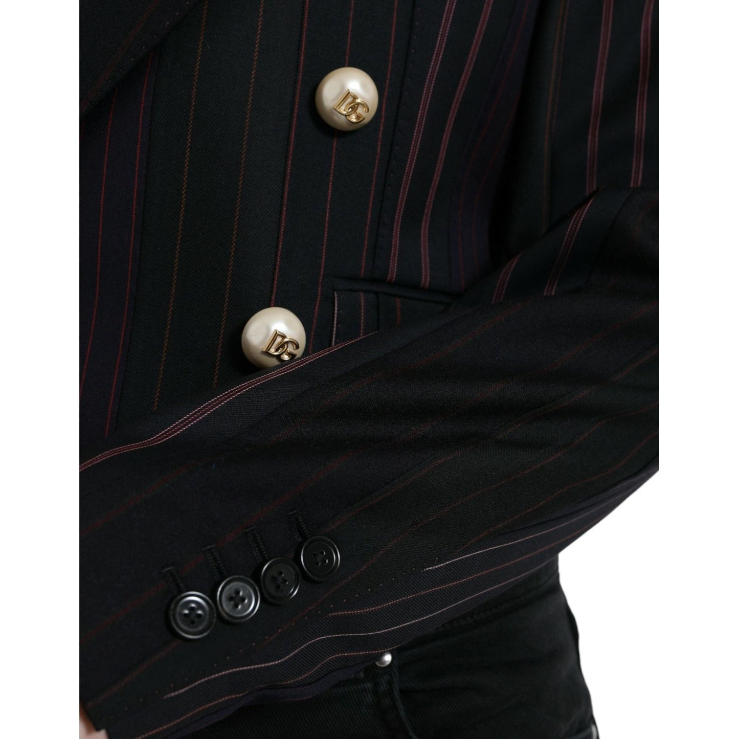 Dolce & Gabbana Elegant Striped Double Breasted Wool Blazer Dolce & Gabbana