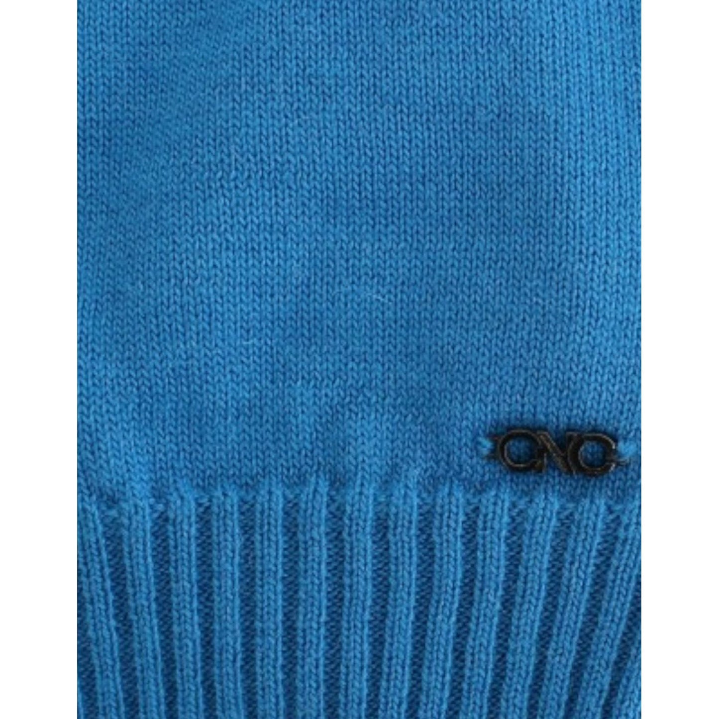 Costume National Cozy Scoop Neck Blue Knit Sweater Costume National