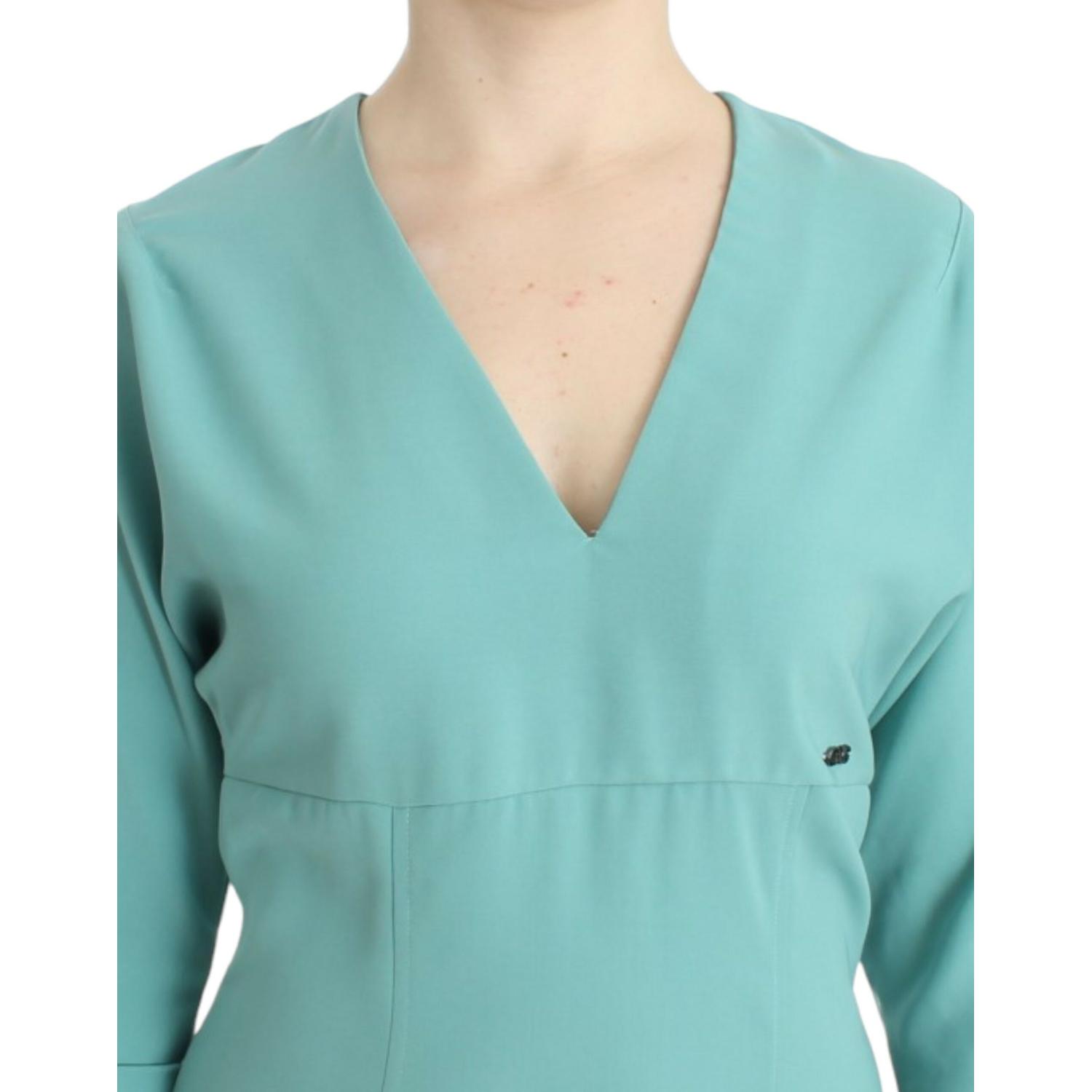 Costume National Green 3/4 sleeved sheath dress