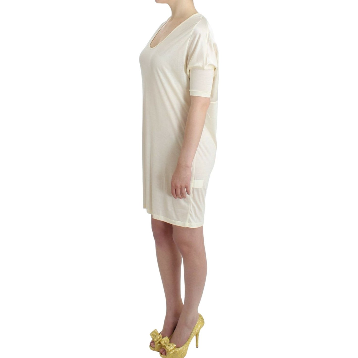 Costume National Chic White Modal Above-Knee Dress Costume National