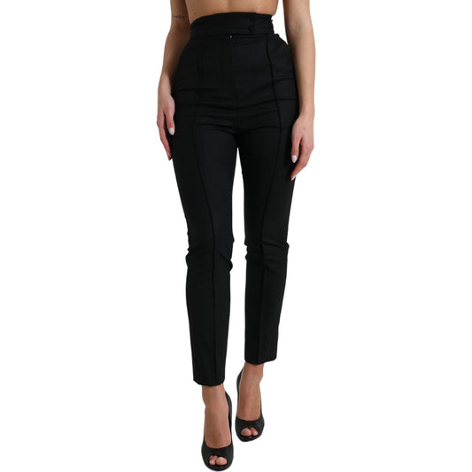 Dolce & Gabbana Elegant High Waist Tapered Wool Pants Dolce & Gabbana