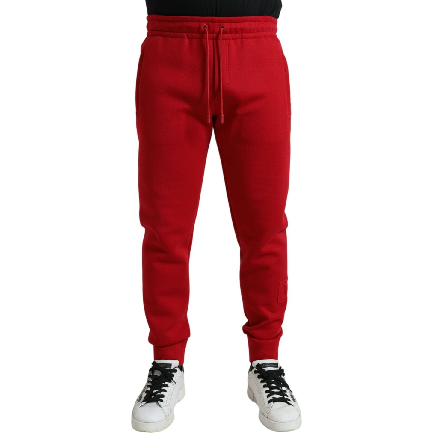 Dolce & Gabbana Sizzling Red Cotton Blend Jogger Pants Dolce & Gabbana