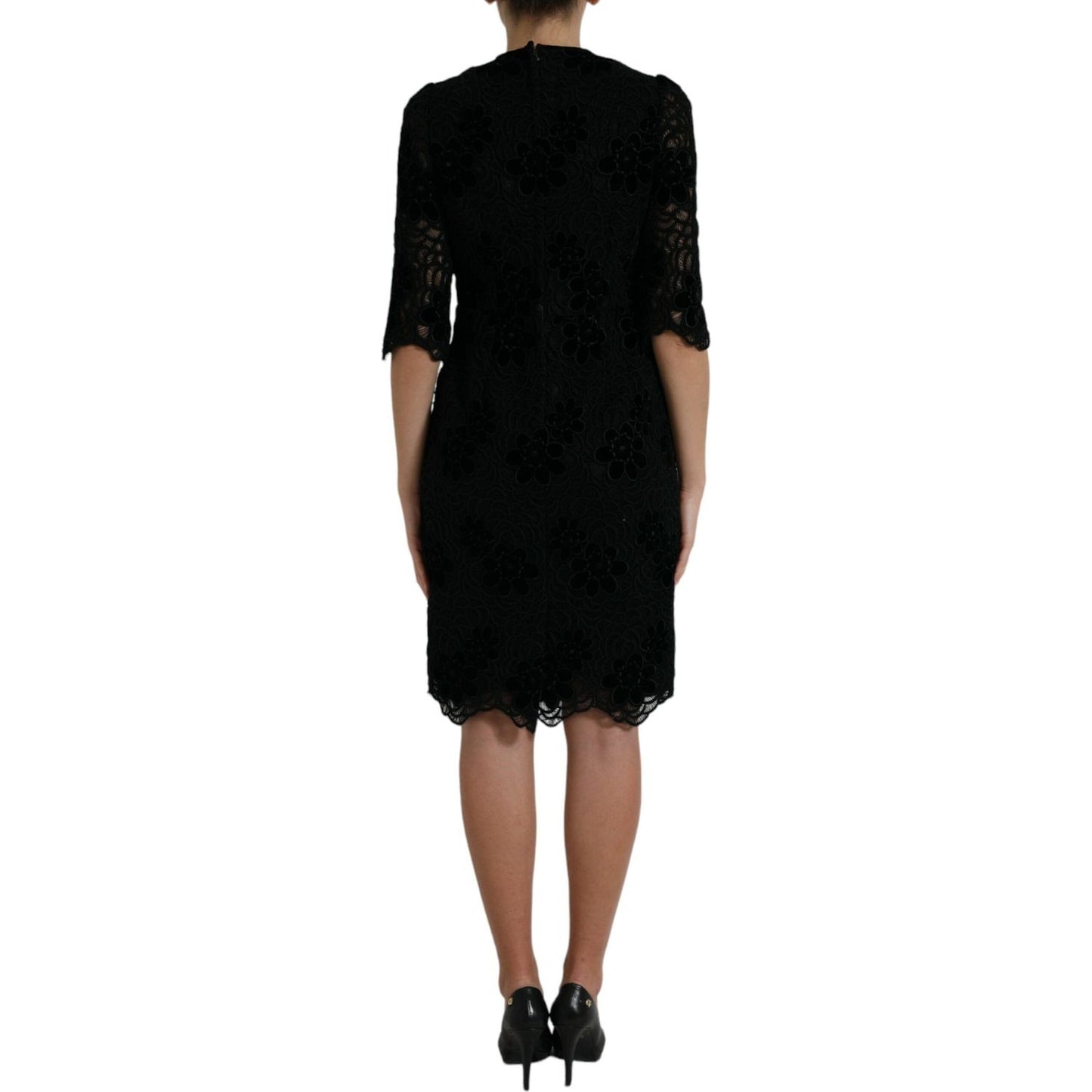 Dolce & Gabbana Elegant Floral Lace Sheath Dress Dolce & Gabbana