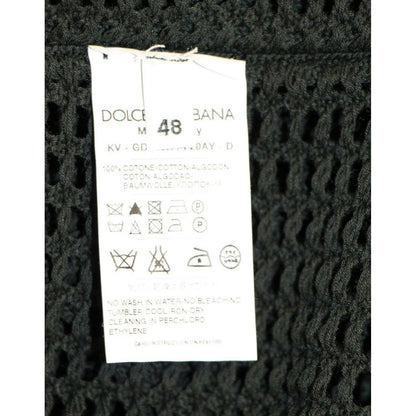 Dolce & Gabbana Dark Green Runway Netz Pullover Netted Sweater