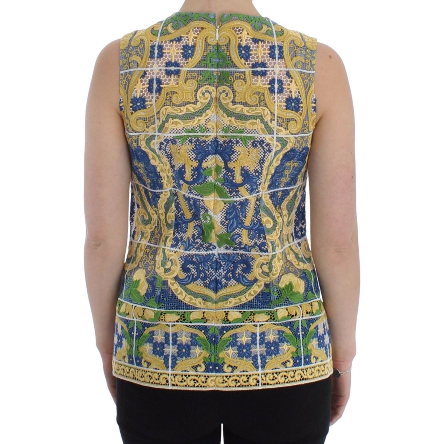 Dolce & Gabbana Majolica Embroidered Sleeveless Elegance Dolce & Gabbana