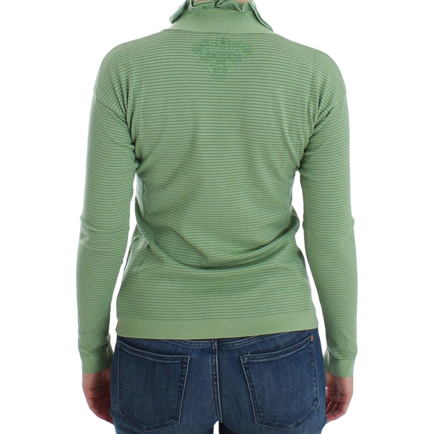 Ermanno Scervino Elegant Green Striped Wool Blend Sweater Ermanno Scervino