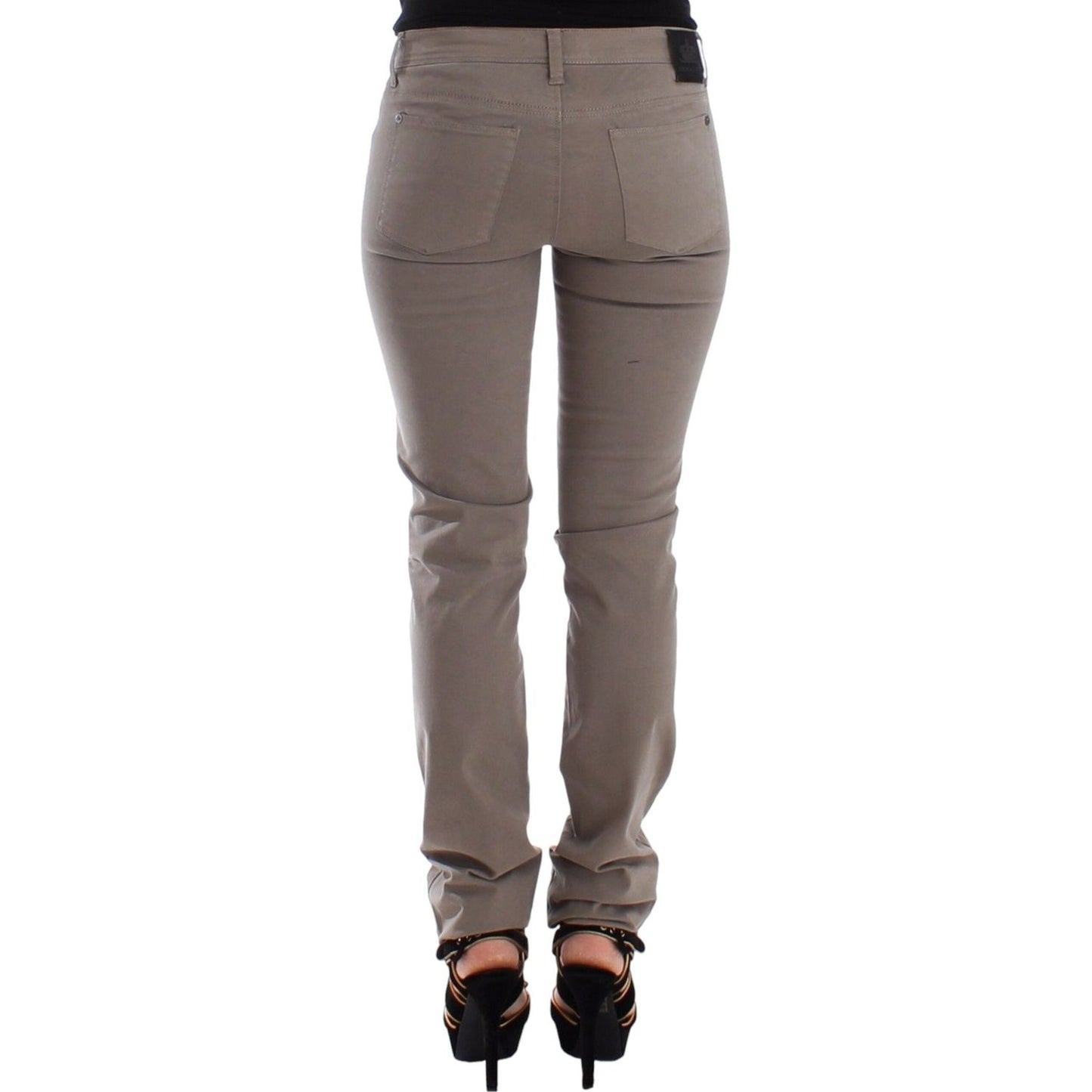 Ermanno Scervino Chic Taupe Skinny Jeans for Elevated Style Ermanno Scervino