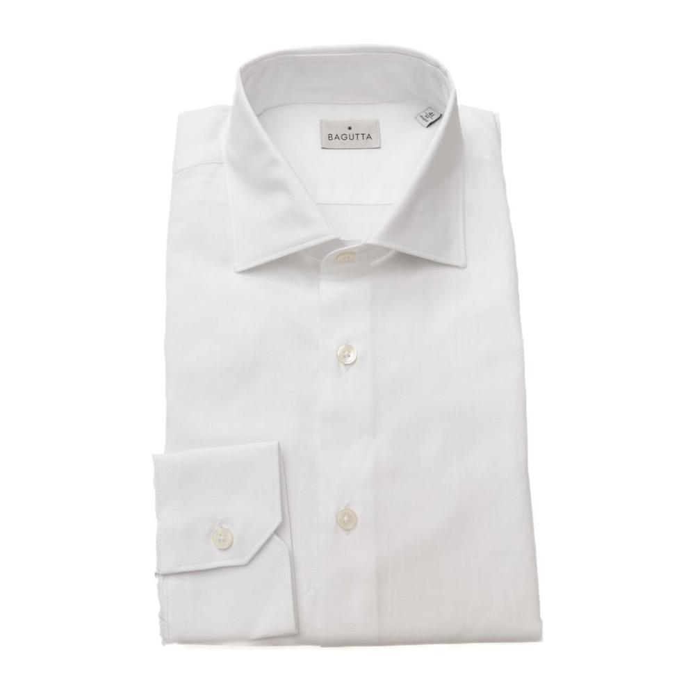 Bagutta Elegant White Cotton French Collar Shirt Bagutta