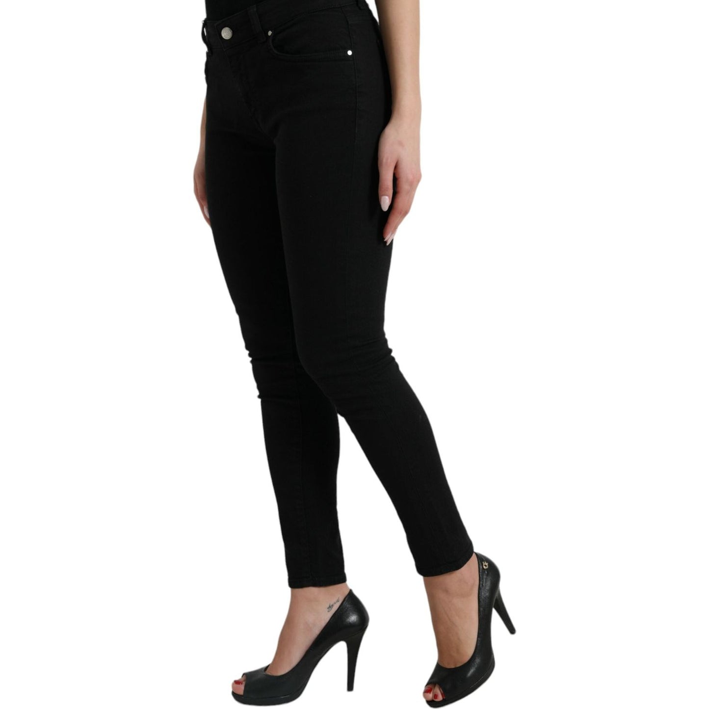 Dolce & Gabbana Chic Black Mid-Waist Stretch Jeans Dolce & Gabbana