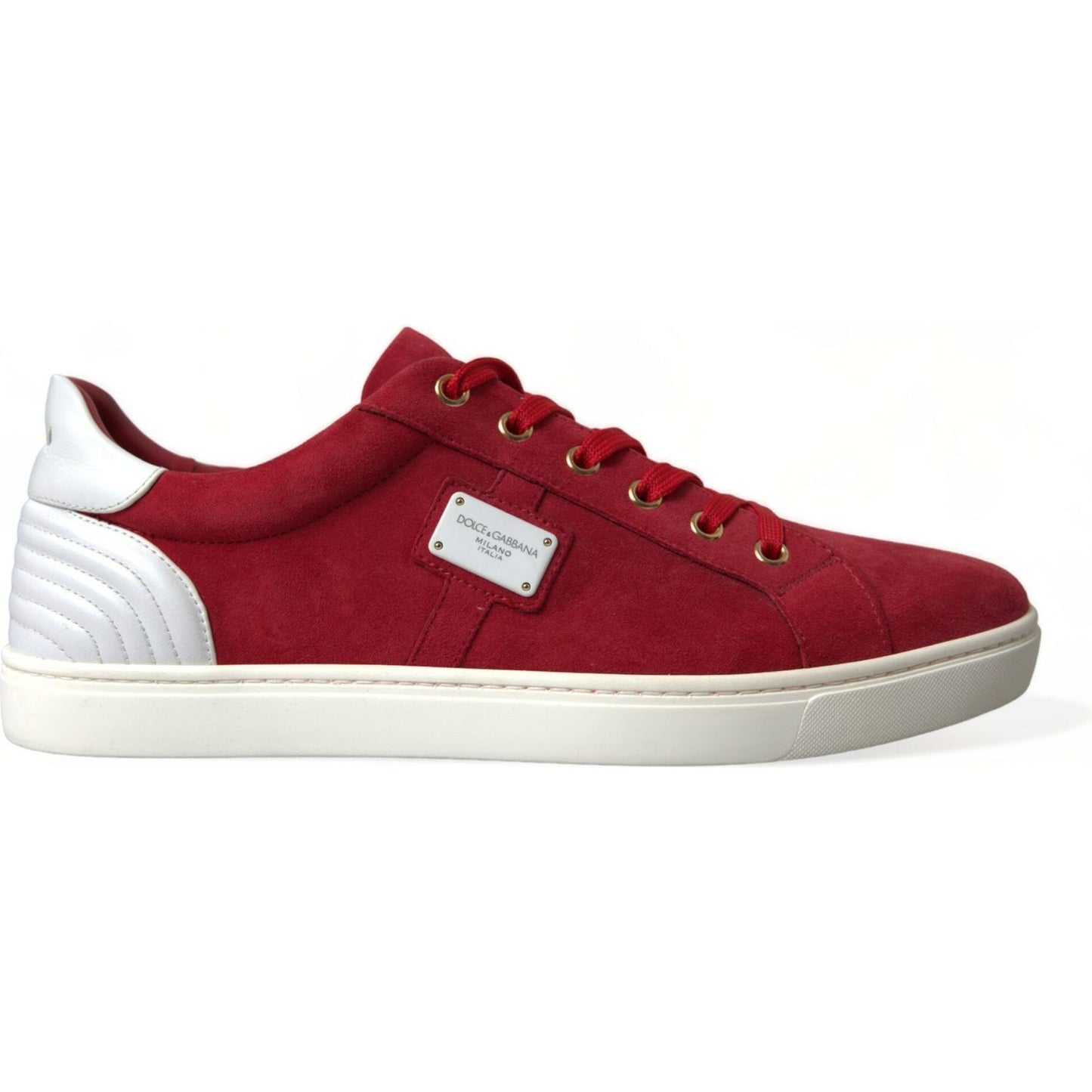 Dolce & Gabbana Elegant Red & White Low Top Sneakers Dolce & Gabbana