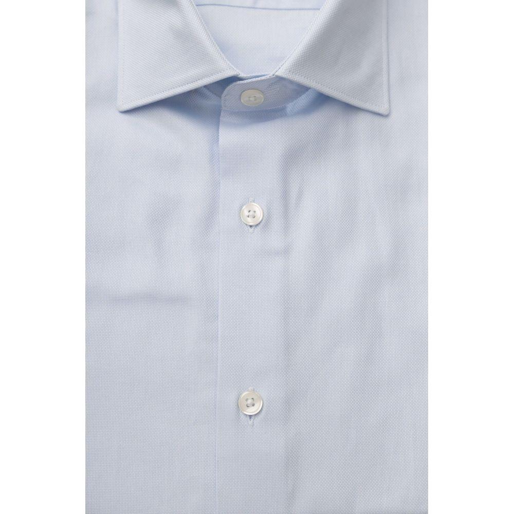 Bagutta Light Blue Cotton Mens Shirt Bagutta