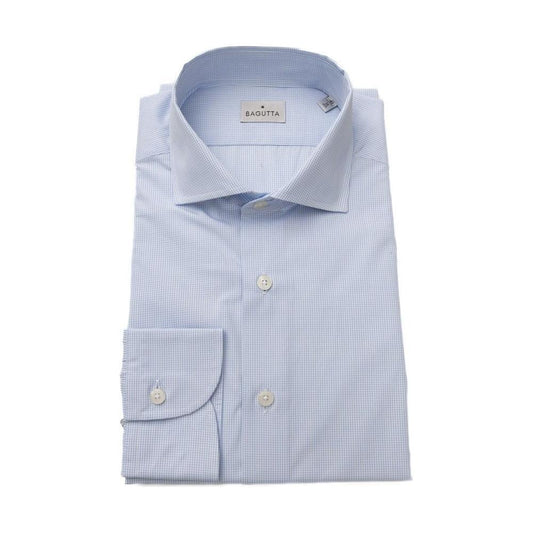 Bagutta Light Blue Cotton Men Shirt Bagutta