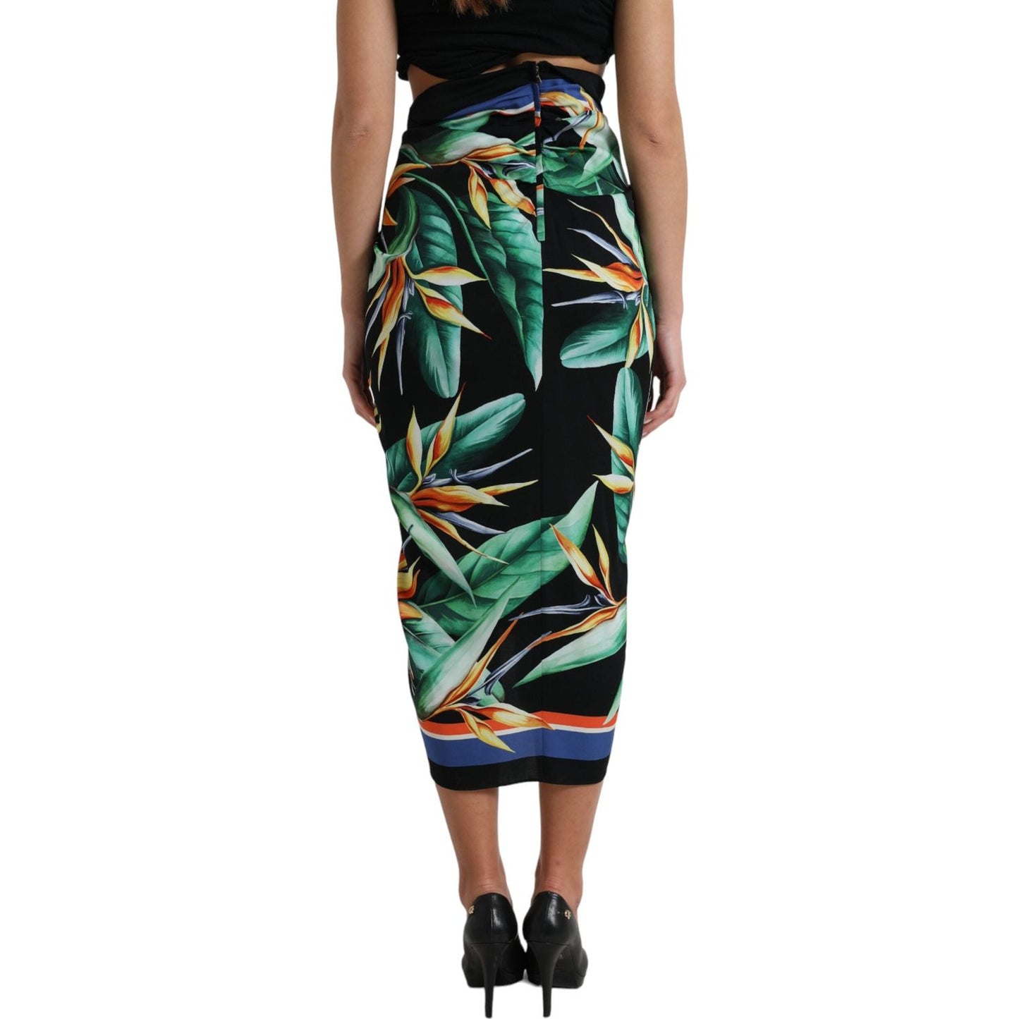 Dolce & Gabbana Elegant Floral High Waist Midi Skirt Dolce & Gabbana