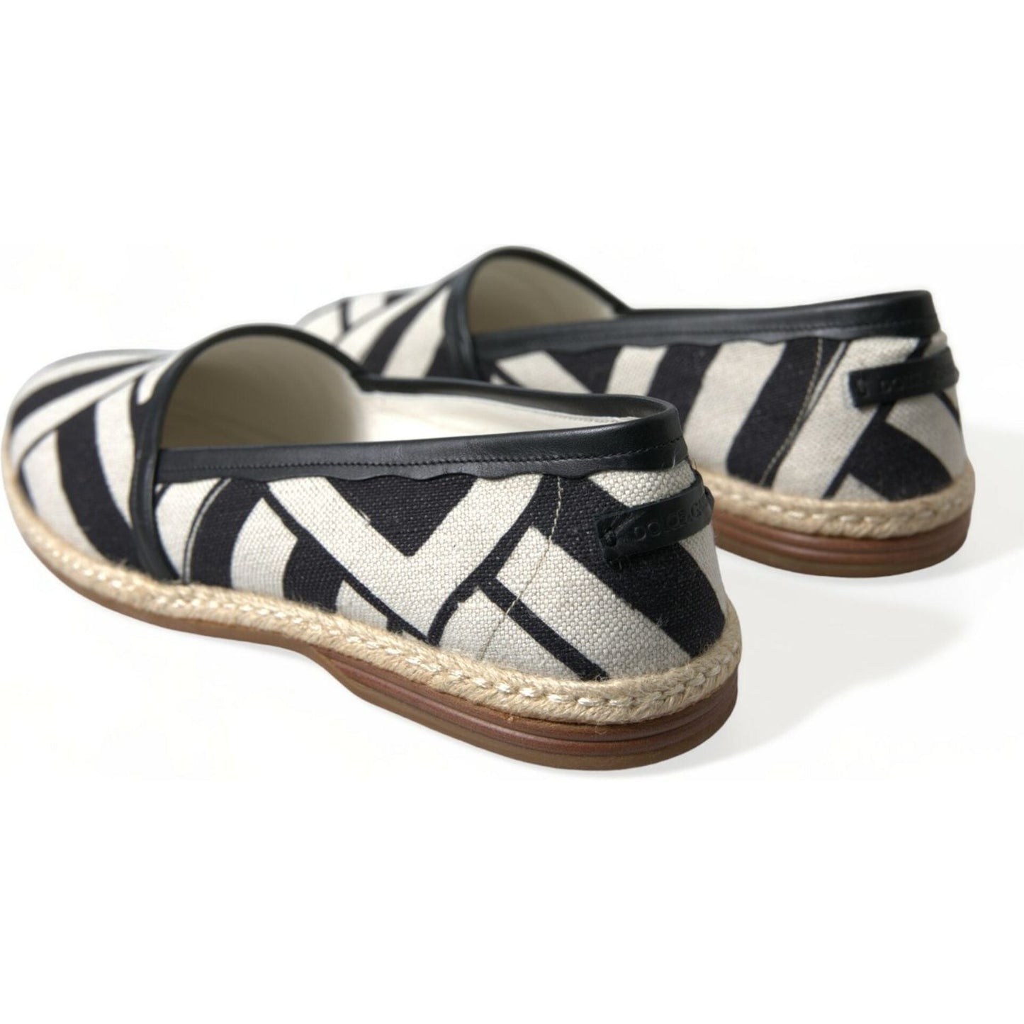 Dolce & Gabbana Beige Black Striped Canvas Espadrilles MONDELLO Shoes