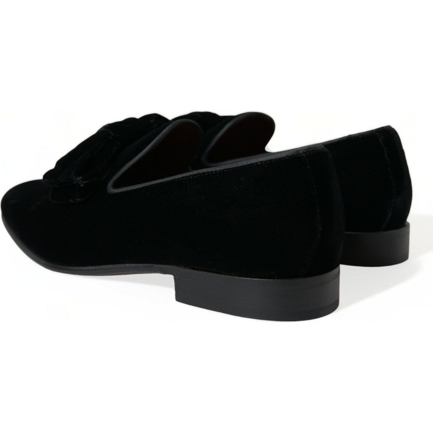 Dolce & Gabbana Elegant Black Velvet Loafers - Men's Luxury Footwear Dolce & Gabbana