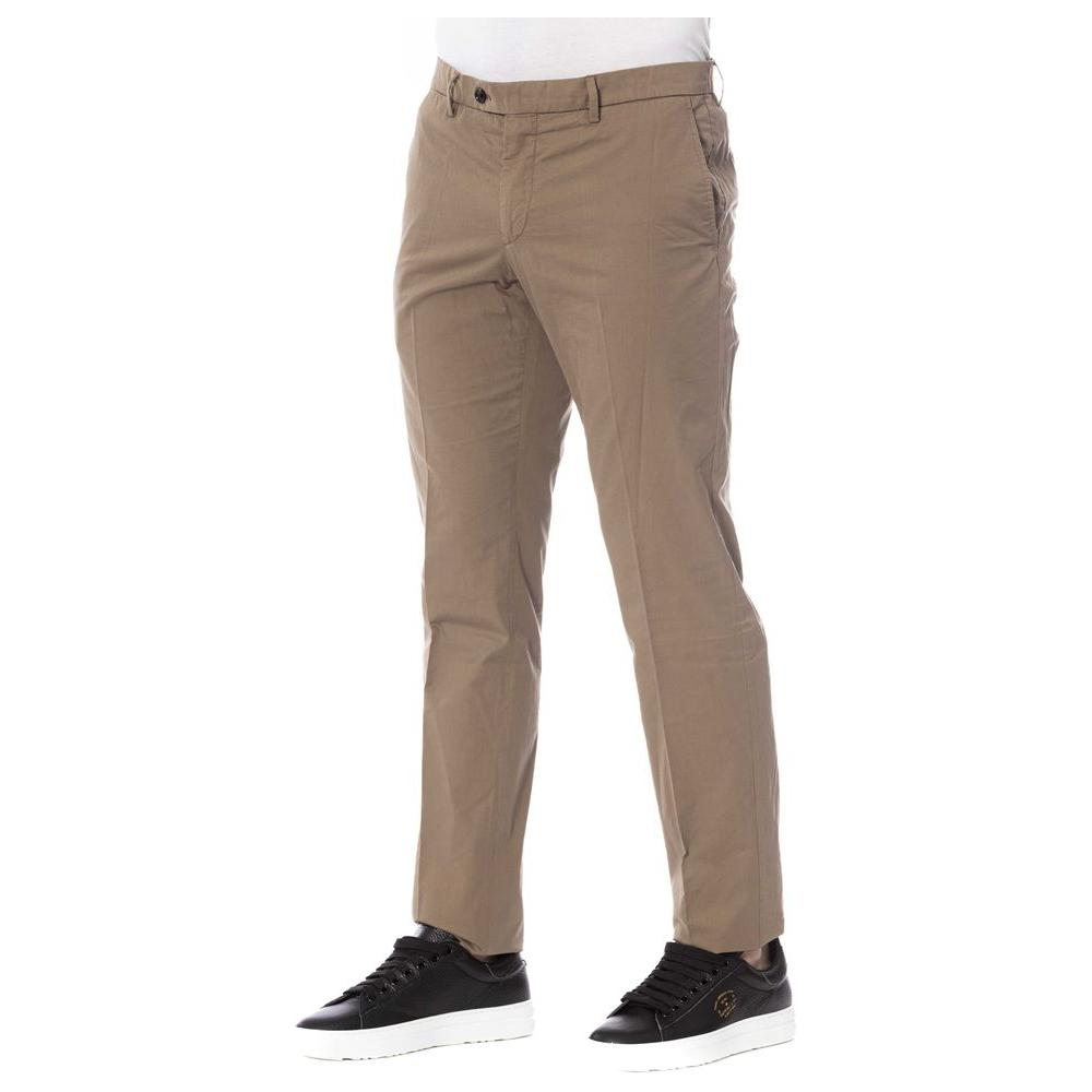 Trussardi Brown Cotton Men Trouser