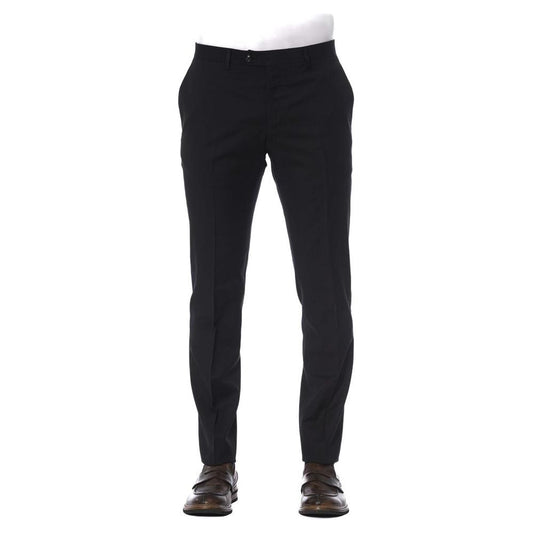 Elegant Black Wool Trousers for Men