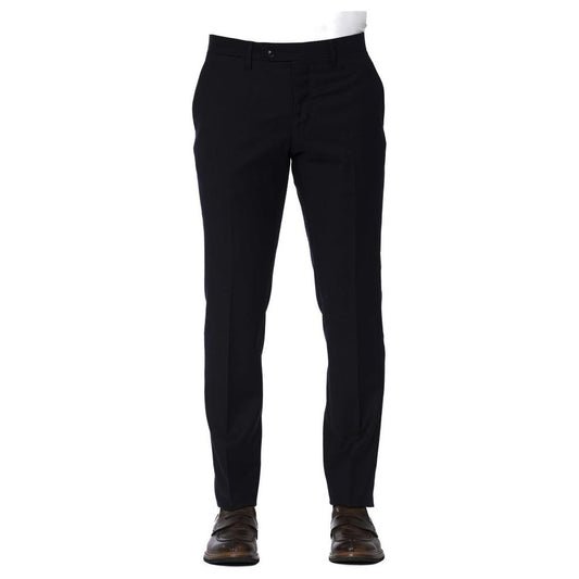 Trussardi Chic Blue Polyester Trousers for Men Trussardi