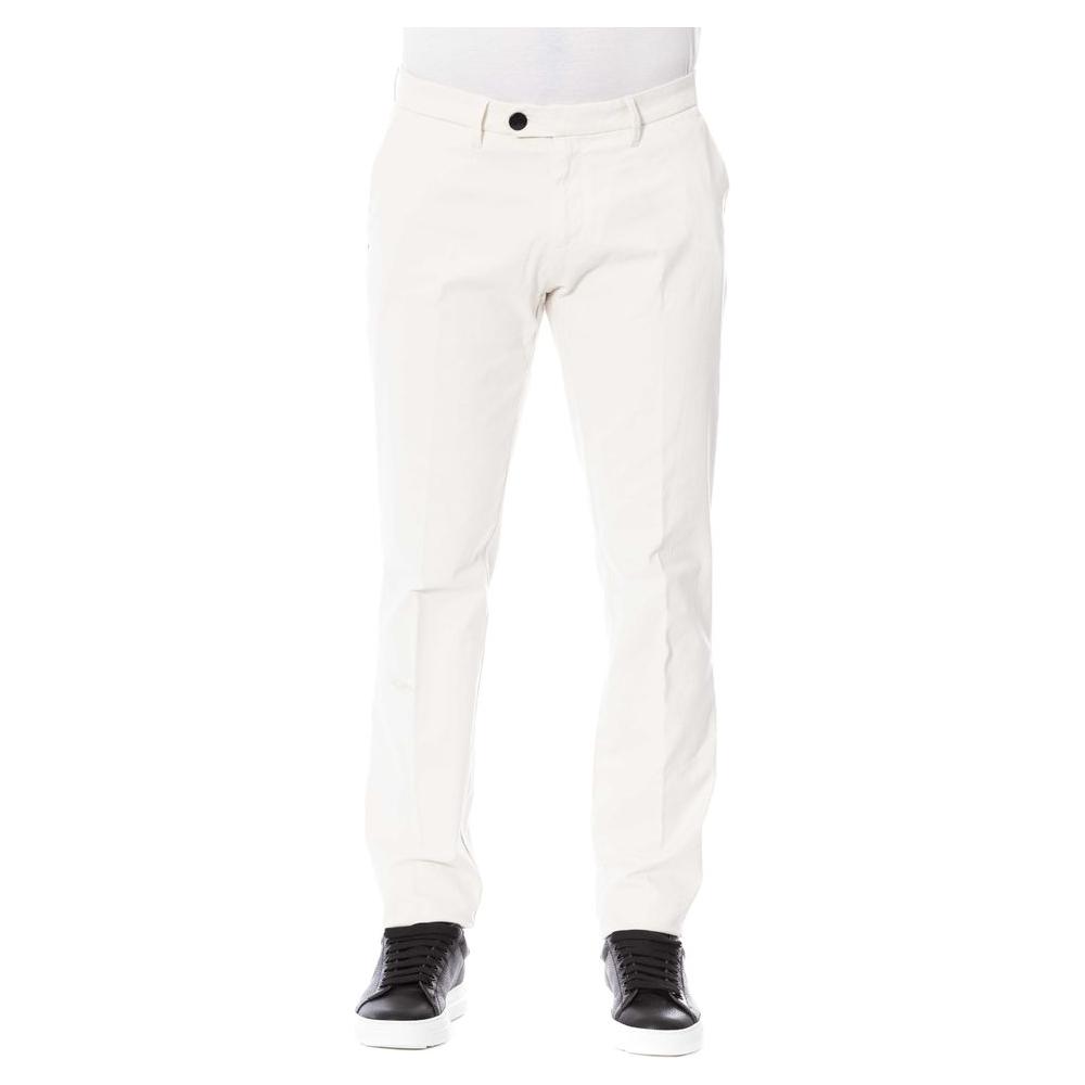 Trussardi White Cotton Men Trouser Trussardi