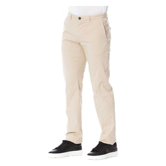 Chic Beige Cotton Blend Trousers