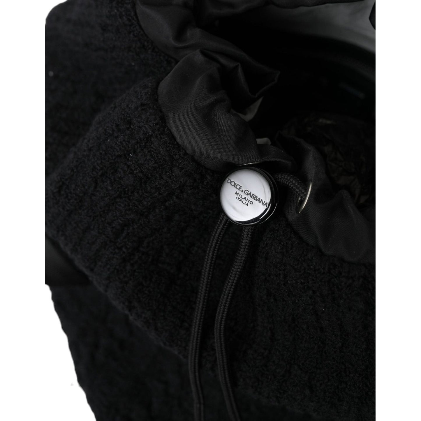 Dolce & Gabbana Elegant Tricot Wool-Blend Backpack in Black Dolce & Gabbana