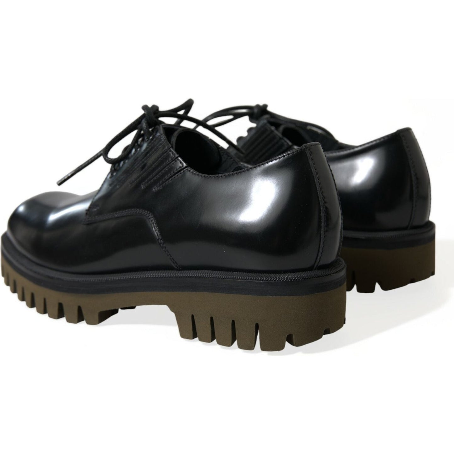 Dolce & Gabbana Elegant Black Leather Derby Dress Shoes Dolce & Gabbana