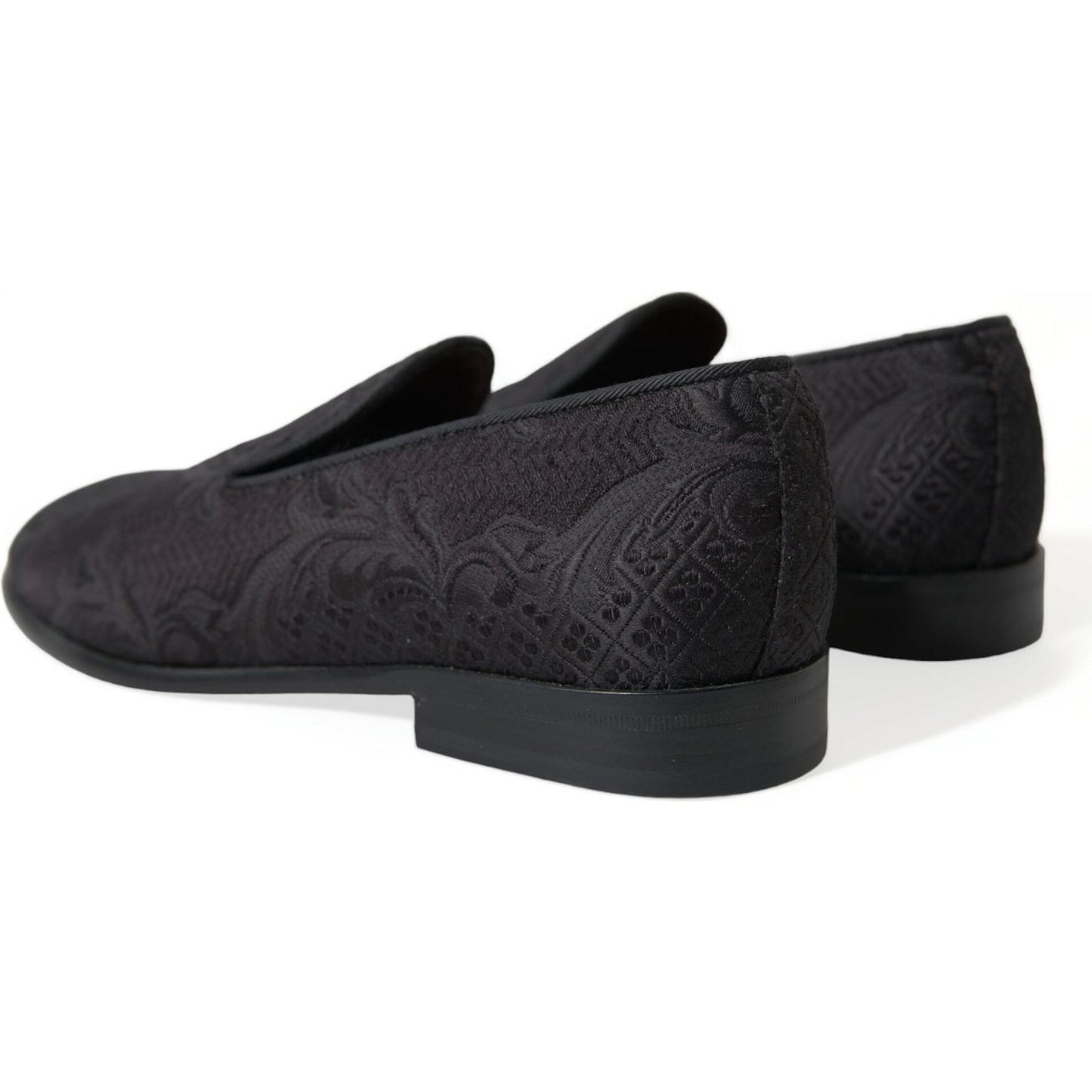 Dolce & Gabbana Elegant Black Brocade Dress Loafers Dolce & Gabbana