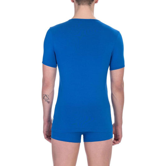 Bikkembergs Blue Cotton Men T-Shirt Bikkembergs