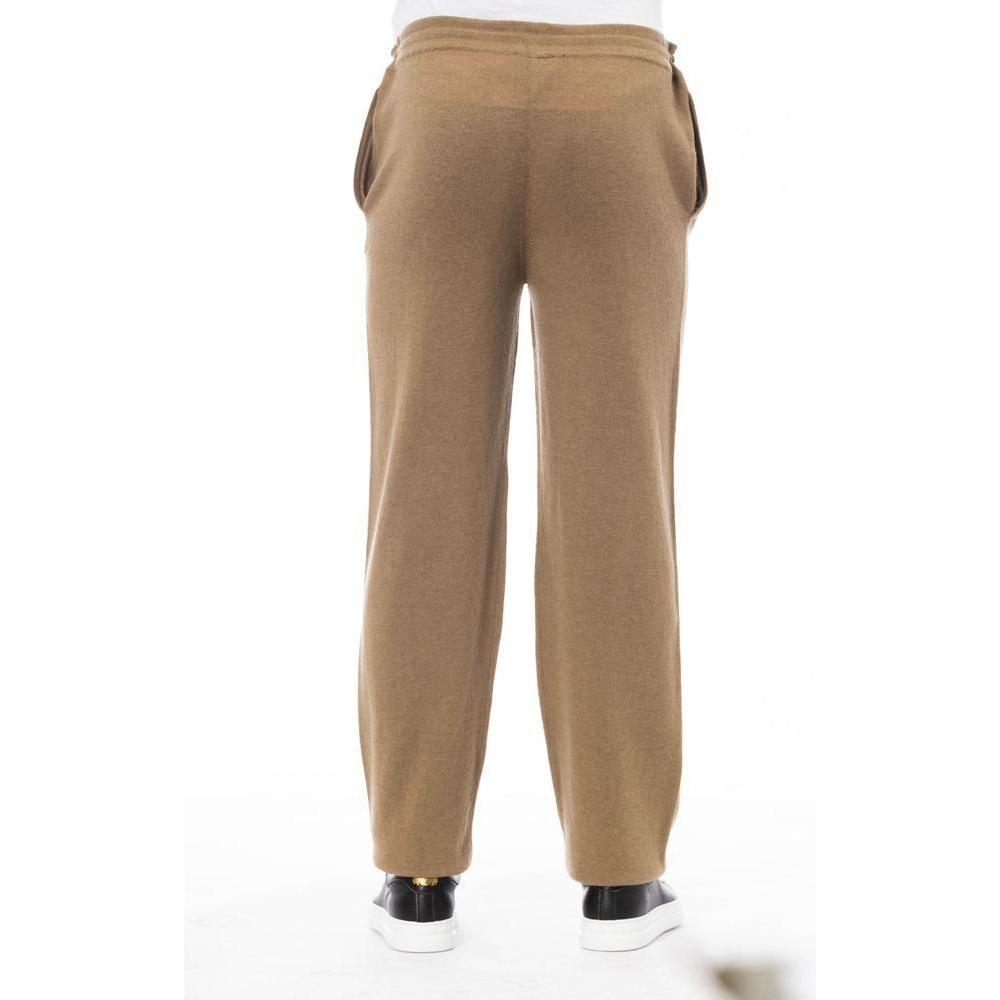 Alpha Studio Beige Linen Men Trouser Alpha Studio