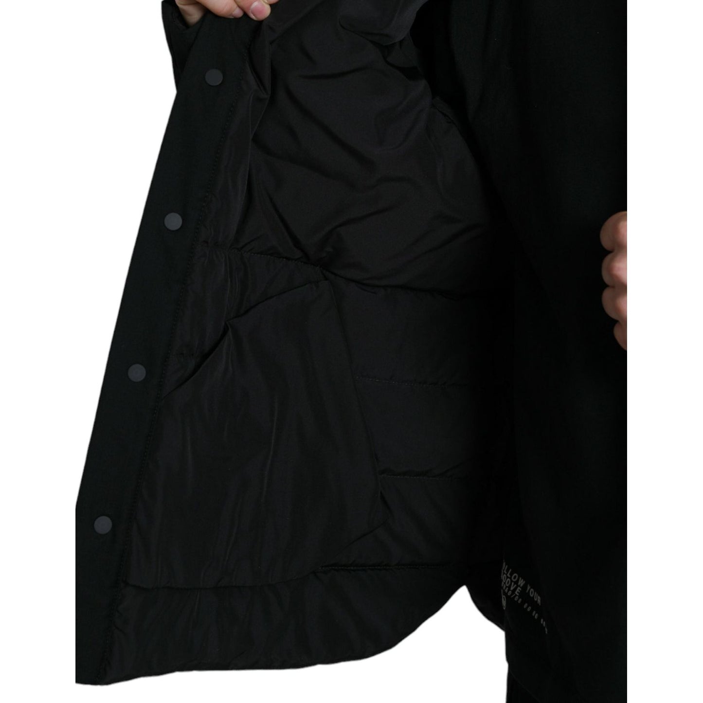 Dolce & Gabbana Elegant Black Padded Parka Jacket Dolce & Gabbana