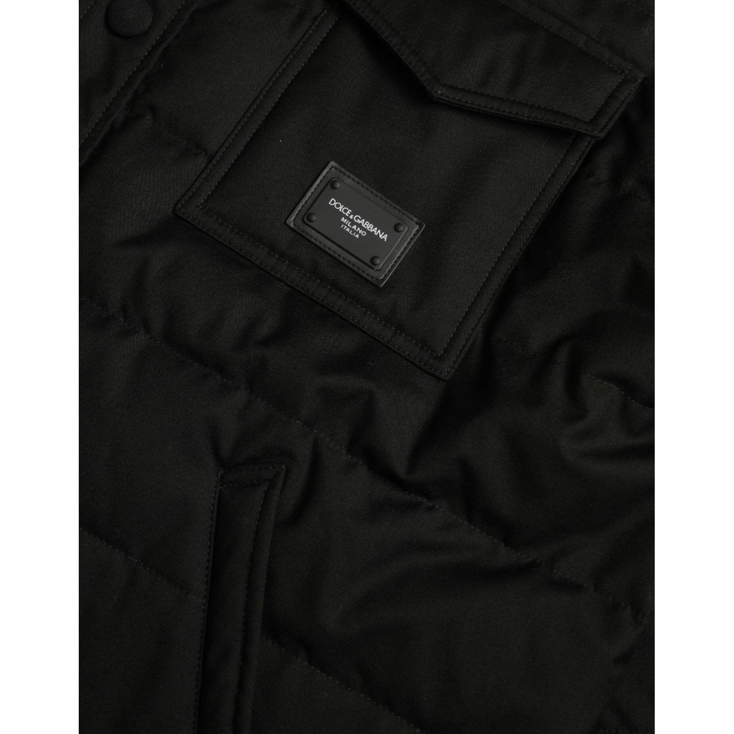 Dolce & Gabbana Elegant Black Padded Parka Jacket Dolce & Gabbana