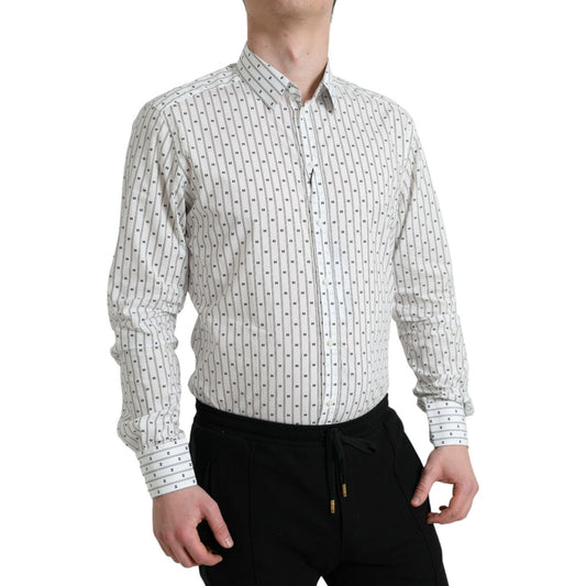 Dolce & Gabbana Elegant White Cotton Slim Fit Dress Shirt Dolce & Gabbana