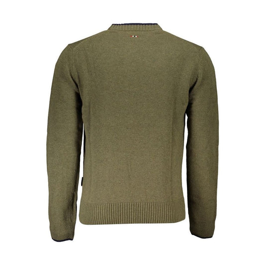 Napapijri Green Fabric Men Sweater Napapijri