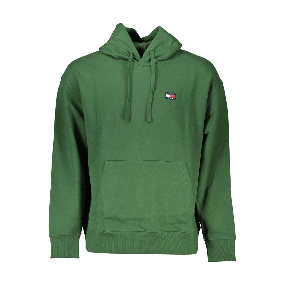 Tommy Hilfiger Green Hooded Cotton Sweatshirt Tommy Hilfiger