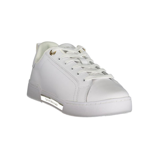 Tommy Hilfiger Chic White Lace-Up Sneakers with Contrast Detail Tommy Hilfiger