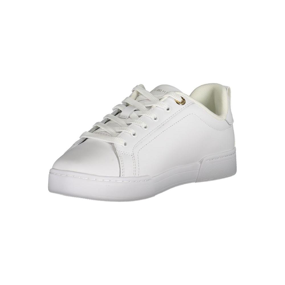 Tommy Hilfiger Chic White Lace-Up Sneakers with Contrast Detail Tommy Hilfiger