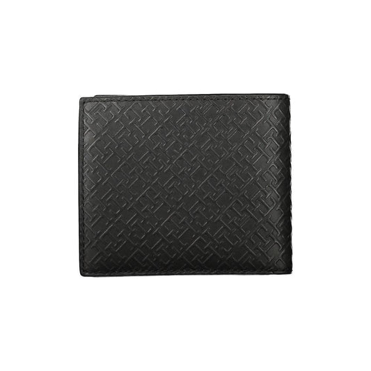 Tommy Hilfiger Elegant Black Leather Wallet with Multi-Compartments Tommy Hilfiger