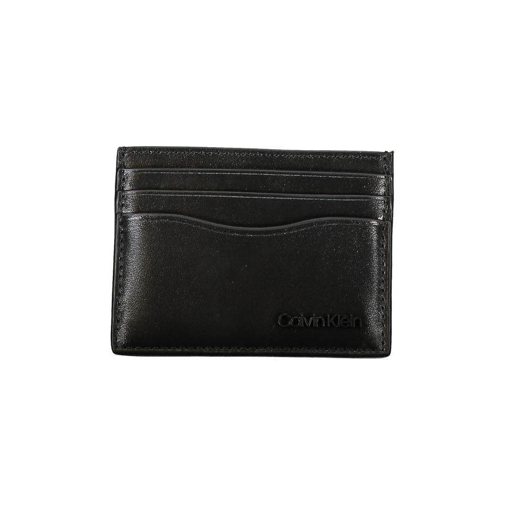 Calvin Klein Sleek Black Leather Card Holder Calvin Klein