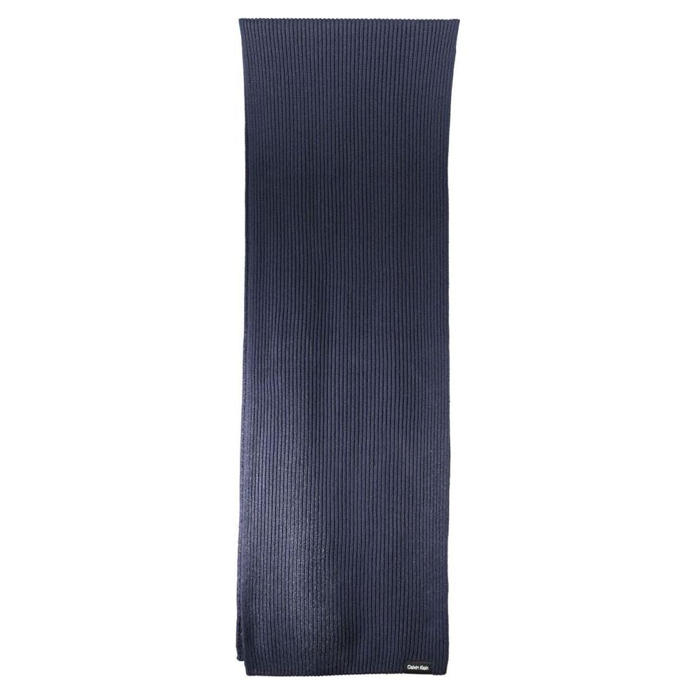 Calvin Klein Elegant Blue Cotton Cashmere Scarf Calvin Klein