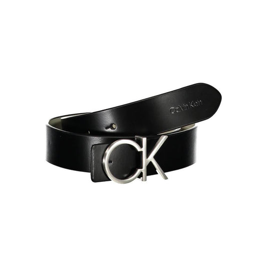 Calvin Klein Reversible Black Leather Belt with Metal Buckle Calvin Klein