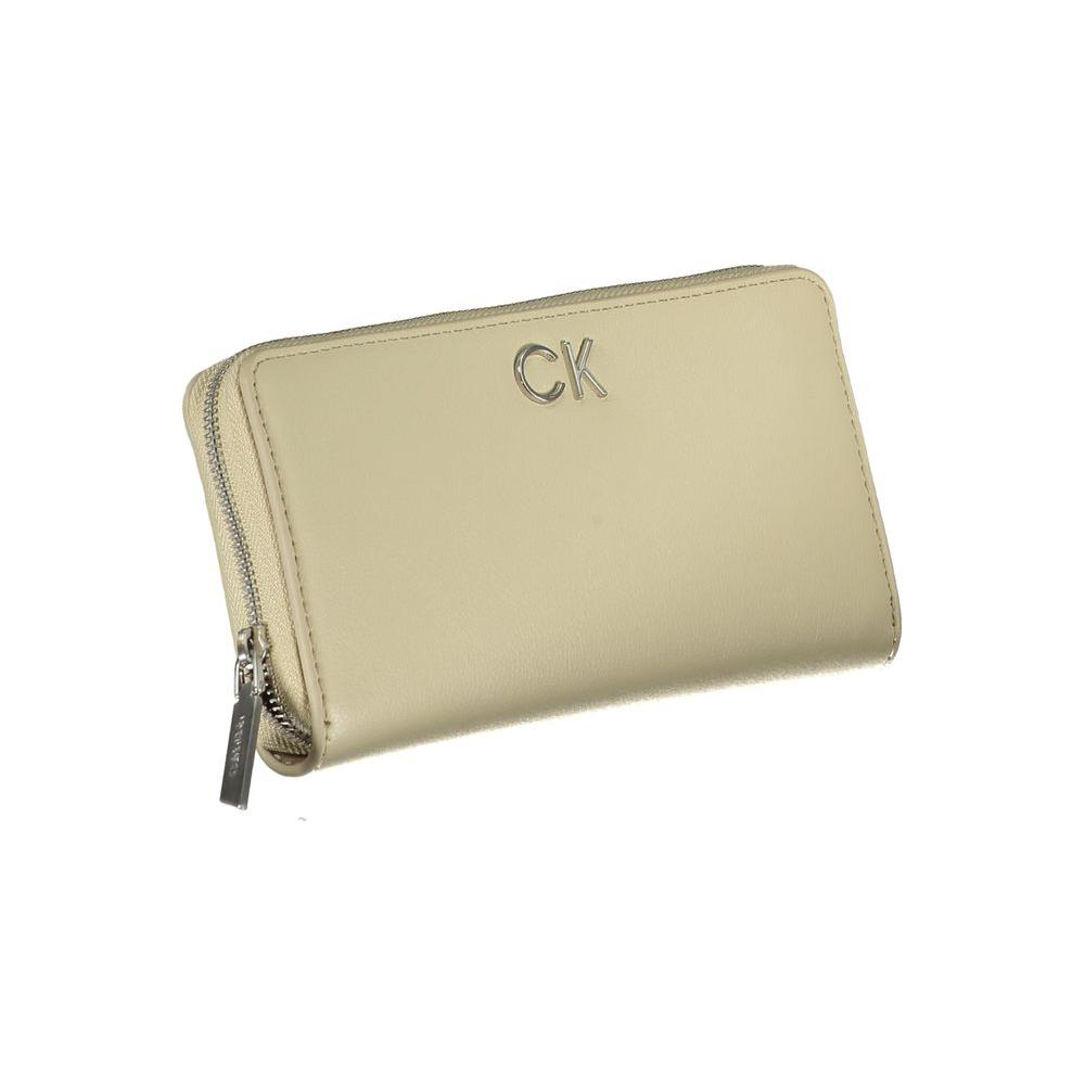 Calvin Klein Elegant Beige Zip Wallet with RFID Blocking Calvin Klein