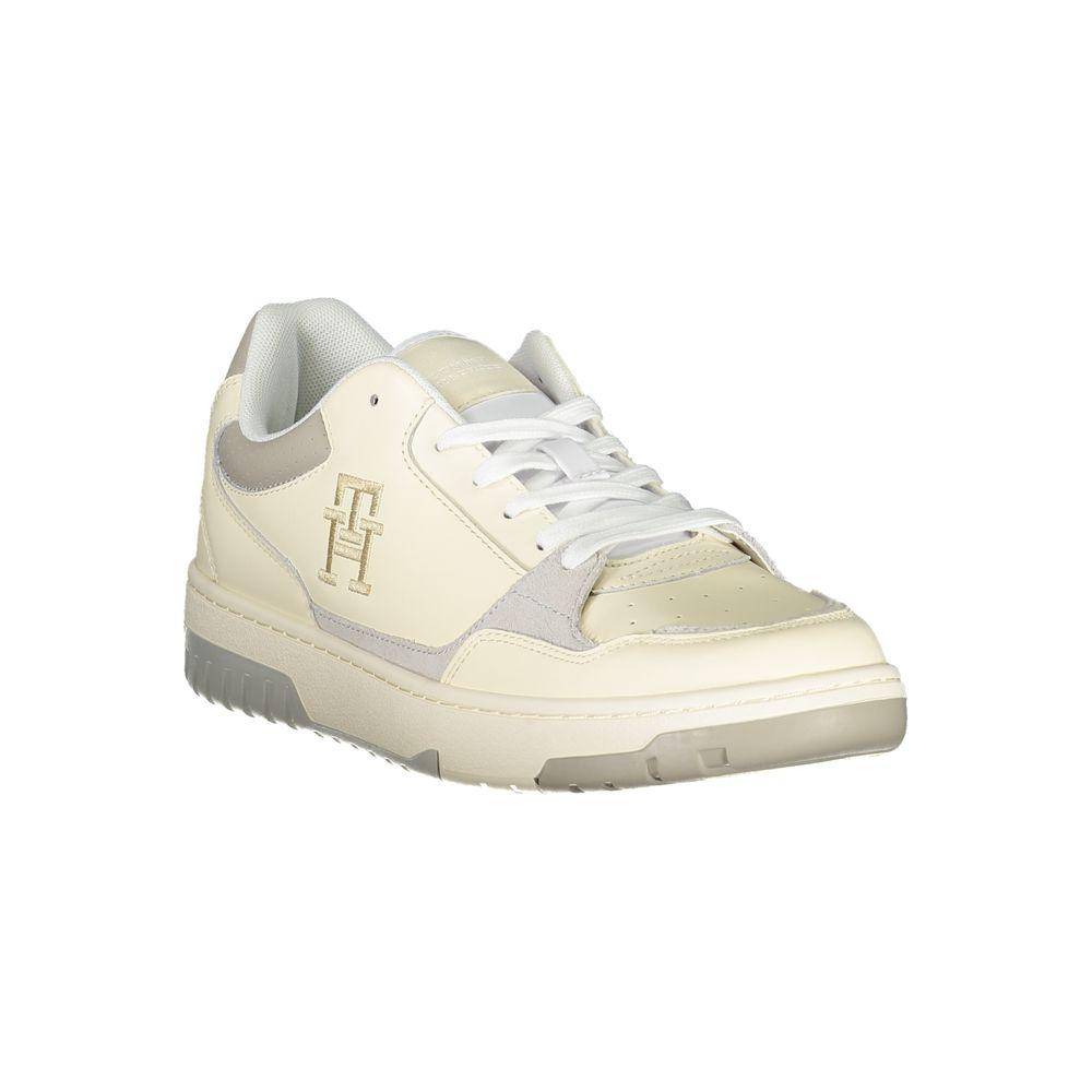 Tommy Hilfiger Beige Sports Sneakers with Unique Embroidery Tommy Hilfiger