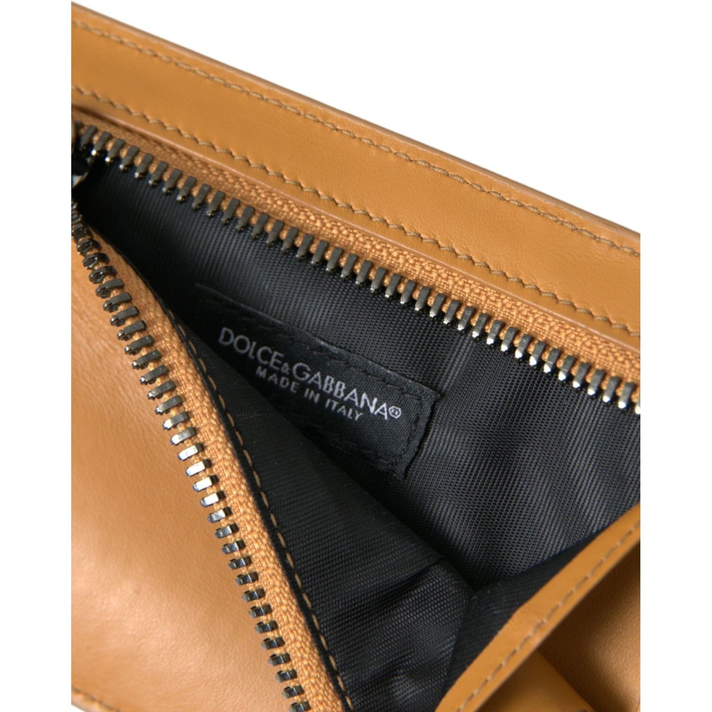 Dolce & Gabbana Elegant Orange Calf Leather Card Holder Dolce & Gabbana