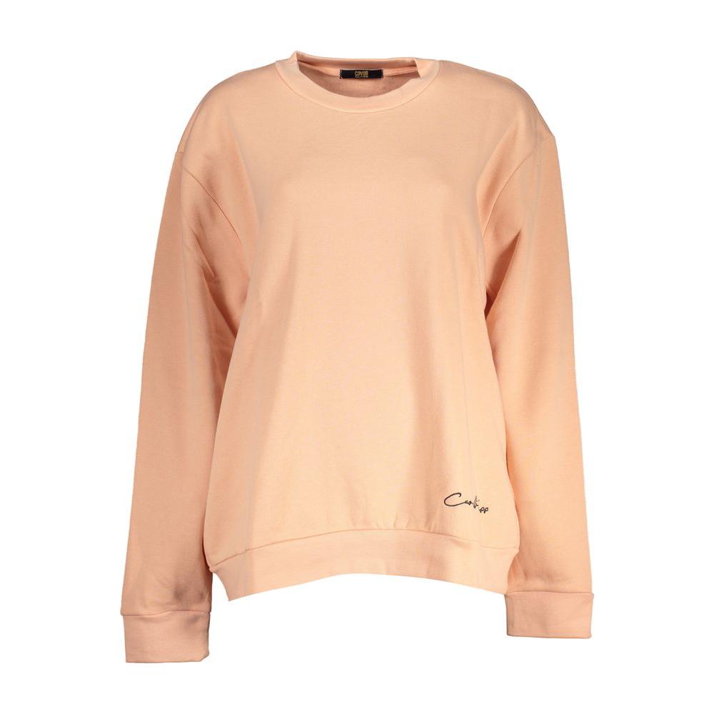 Cavalli Class Elegant Long-Sleeved Pink Fleece Sweatshirt Cavalli Class