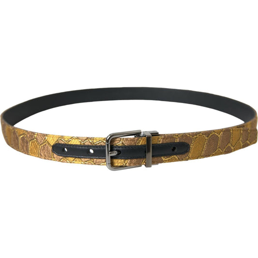 Dolce & Gabbana Elegant Gold Leather Belt Dolce & Gabbana