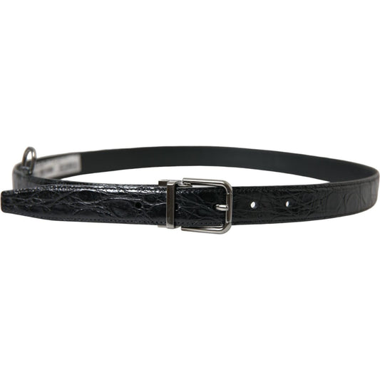 Dolce & Gabbana Elegant Black Leather Belt with Metal Buckle Dolce & Gabbana