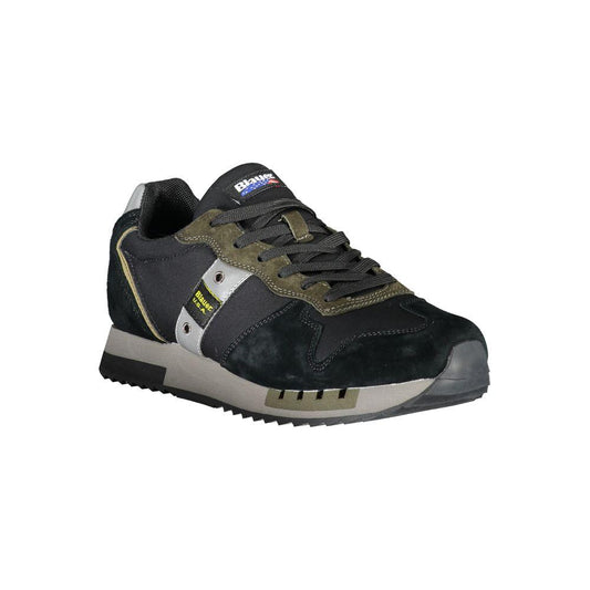 Blauer Sleek Black Sports Sneakers with Contrast Accents Blauer